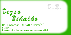 dezso mihalko business card